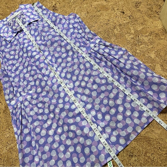 Pell & Co Purple & White Polka Dot Sleeveless Button Down Tunic Top NWT Sz 12 - Picture 12 of 14